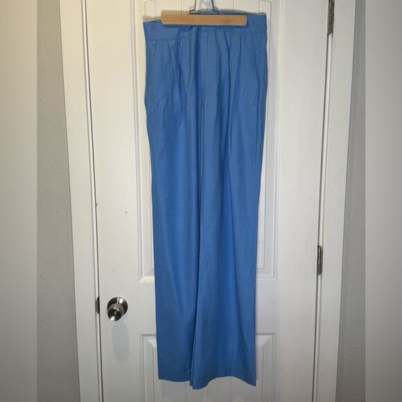 Steve Madden Sky Blue Linen Blend Trousers Size S - Picture 1 of 7